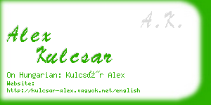 alex kulcsar business card